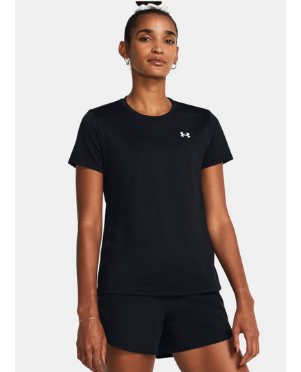 UNDER ARMOUR koszulka t-shirt damski sportowy Tech SSV- Solid czarna, Kolor: czarny, Rozmiar: L