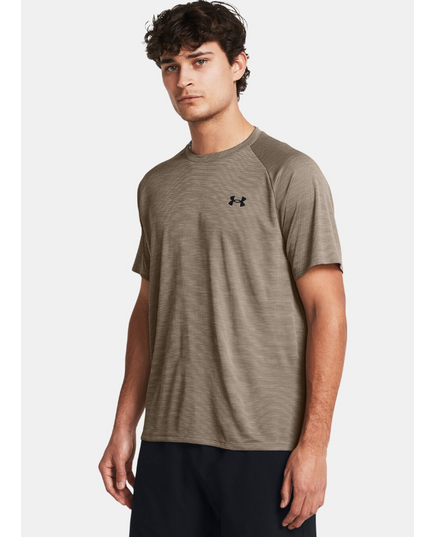 UNDER ARMOUR koszulka treningowa męska t-shirt Tech SS beżowa, Kolor: beżowy, Rozmiar: S