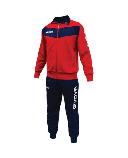 GIVOVA dres męski komplet spodnie i bluza TR018 czerwony, Kolor: czerwony, Rozmiar: M