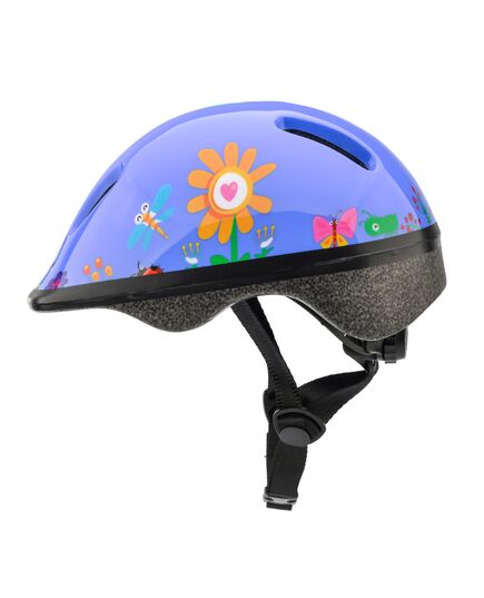 Meteor Kask rowerowy dziecięcy KS06 Garden, Kolor: niebieski, Rozmiar: 44-48