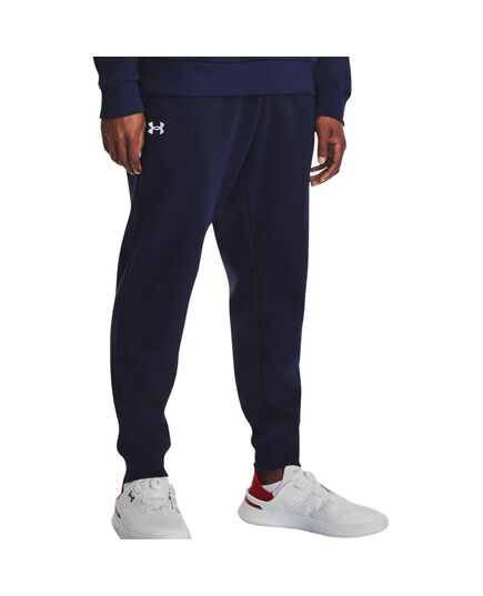 UNDER ARMOUR spodnie dresowe męskie joggery UA Rival Fleece, Kolor: granatowy, Rozmiar: L