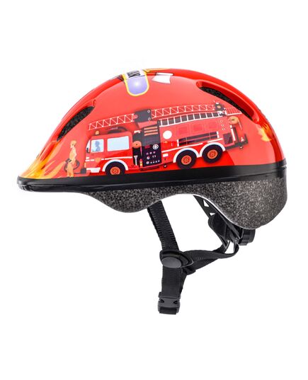 Meteor Kask rowerowy dziecięcy KS06 Firetracker, Kolor: czerwono-żółty, Rozmiar: 48-52