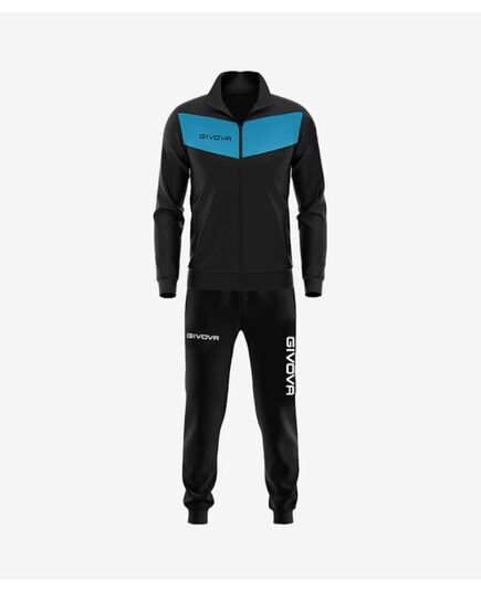 GIVOVA dres sportowy męski komplet bluza i spodnie Triacetato czarny/niebieski