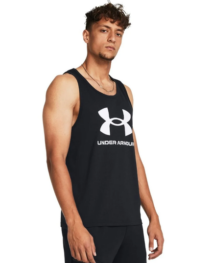 UNDER ARMOUR koszulka na ramiączkach treningowa męska czarna, Kolor: czarny, Rozmiar: L