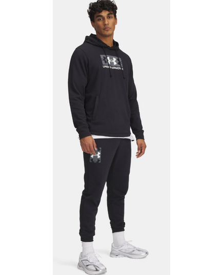 UNDER ARMOUR spodnie dresowe męskie joggery UA Rival Terry Logo czarne, Kolor: czarny, Rozmiar: M