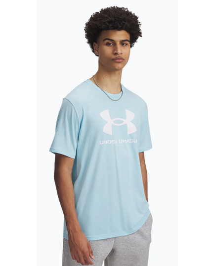 UNDER ARMOUR t-shirt męski koszulka treningowa LOGO UPDATE błękitna, Kolor: niebieski, Rozmiar: M