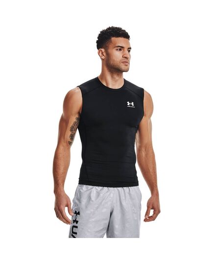 UNDER ARMOUR koszulka na siłowinię męska UA HG Comp SS czarna, Kolor: czarny, Rozmiar: S