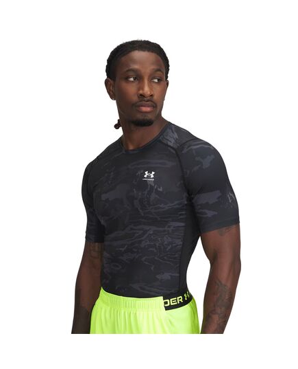 UNDER ARMOUR koszulka treningowa na siłownie męska HG Printed czarna, Kolor: moro, Rozmiar: XXL