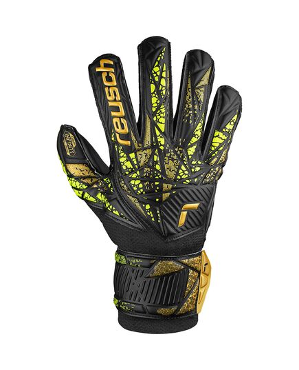 Rękawice bramkarskie dziecięce REUSCH Attrakt Infinity Finger Support Junior, Kolor: czarny, Rozmiar: 8