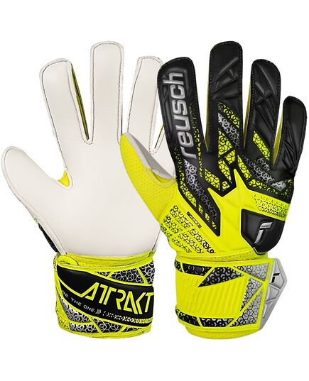 REUSCH rękawice bramkarskie Attrakt Solid Junior, Kolor: żółty, Rozmiar: 8