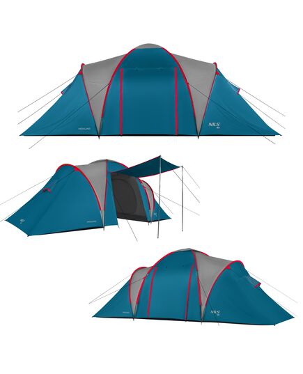 NILS CAMP namiot turystyczny z przedsionkiem rodzinny NC6031 HIGHLAND, Kolor: granatowy