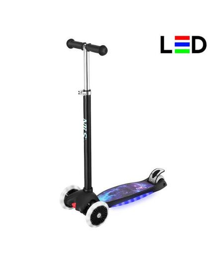 NILS EXTREME hulajnoga trójkołowa świecąca LED HLB1310 czarny, Kolor: czarny, Rozmiar: one size