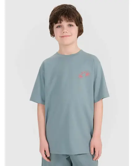 4F t-shirt bawełniany koszulka chłopięca 4FJWSS25TTSHM1914 zielona, Kolor: zielony, Rozmiar: 158