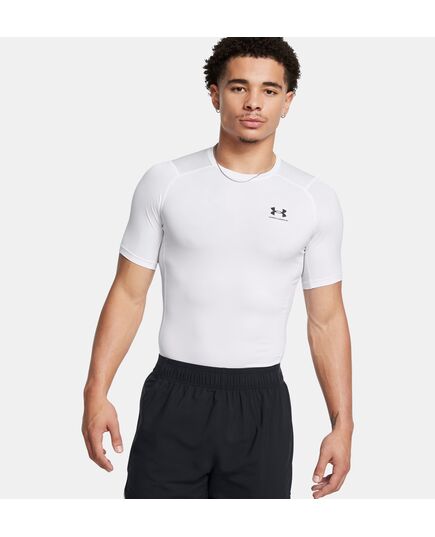 UNDER ARMOUR koszulka treningowa męska t-shirt HG Armour Comp SS biała, Kolor: biały, Rozmiar: S