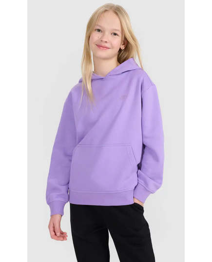 4F bluza bawełniana dziecięca z kapturem 4FJWSS25TSWSF1854 fioletowa, Kolor: fioletowy, Rozmiar: 158
