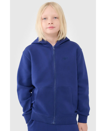 4F bluza z kapturem dla chłopca 4FJWSS25TSWSM1851 niebieska, Kolor: niebieski, Rozmiar: 128
