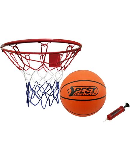 OBRĘCZ DO KOSZA 45CM Z PIŁKĄ I POMPKĄ BEST SPORTING