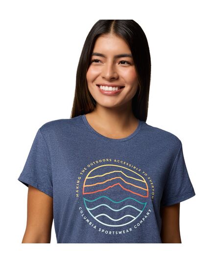 Columbia koszulka damska Sloan Ridge Graphic SS Tee Nocturnal, Find Your Trail, Rozmiar: XS
