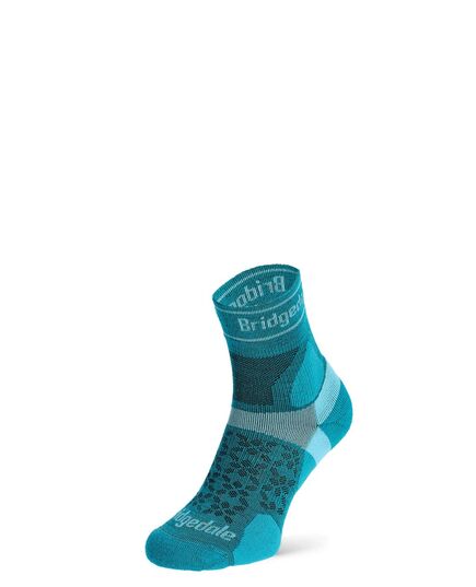Bridgedale Skarpety damskie do biegania Trail Run Ultralight T2 Merino Sport 3/4 teal, Kolor: szary, Rozmiar: L (41-43)