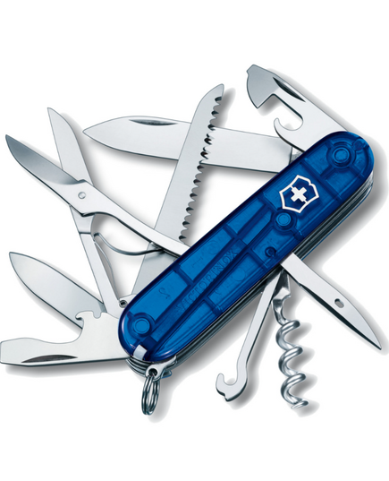 VICTORINOX scyzoryk Huntsman, 91mm, Celidor, transparentny niebieski