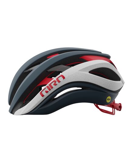 Kask szosowy GIRO AETHER SPHERICAL MIPS matte portaro gray biały czerwony, Kolor: czerwony, Rozmiar: S (51–55 cm)