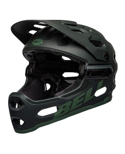 Kask full face BELL SUPER 3R MIPS matte green, Kolor: ciemnozielony, Rozmiar: S (52–56 cm)