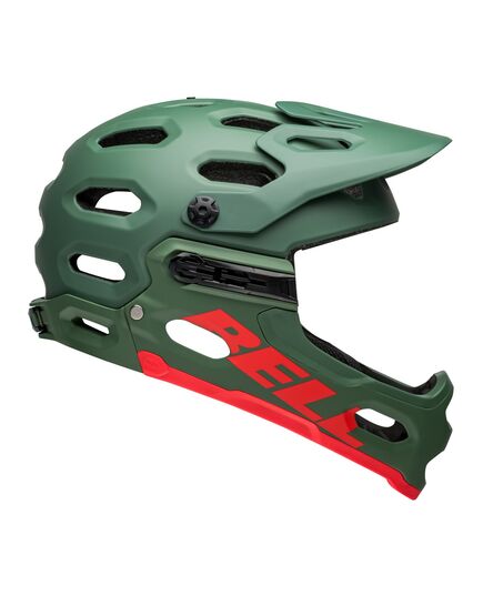 Kask full face BELL SUPER 3R MIPS matte ciemny green infrared, Kolor: zielony, Rozmiar: L (58-62 cm)