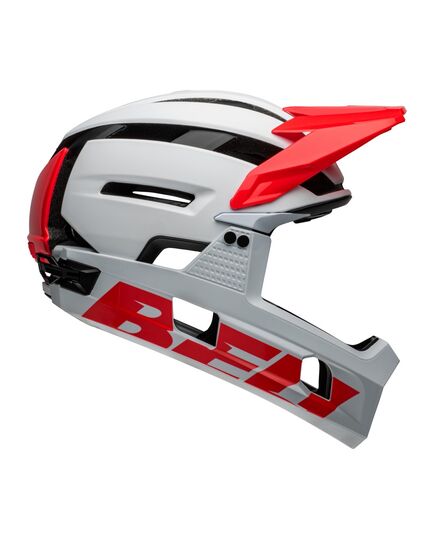 Kask full face BELL SUPER AIR R MIPS SPHERICAL matte gloss biały infrared, Kolor: biało-czerwony, Rozmiar: S (52-56 cm)