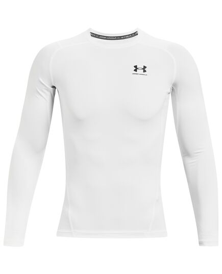 UNDER ARMOUR koszulka z długim rękawem treningowa UA HG Armour LS biała, Kolor: biały, Rozmiar: XL