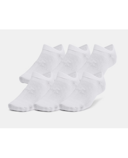 UNDER ARMOUR zestaw skarpetek stopek 6 par Essential No Show białe, Kolor: biały, Rozmiar: M