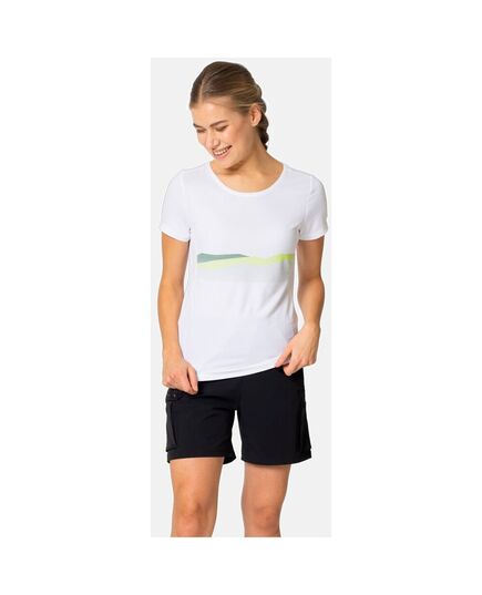 ODLO Koszulka techiczna damska T-shirt crew neck s/s F-DRY RIDGELINE biała, Kolor: biały, Rozmiar: L