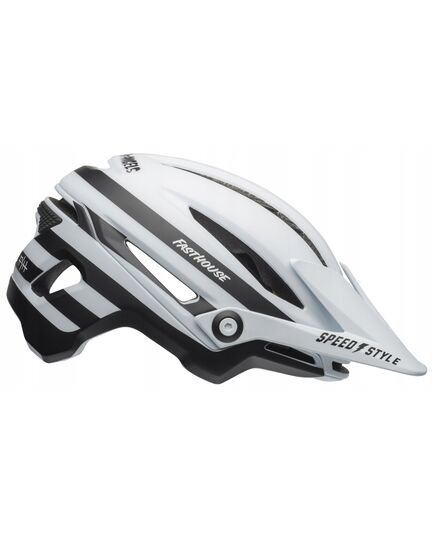 Kask mtb BELL SIXER INTEGRATED MIPS fasthouse stripes matte biały czarny, Kolor: biało-czarny, Rozmiar: S (52–56 cm)