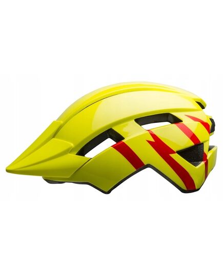 Kask dziecięcy BELL SIDETRACK II strike gloss hi-viz czerwony, Kolor: czerwony, Rozmiar: Uniwersalny (47-54 cm)