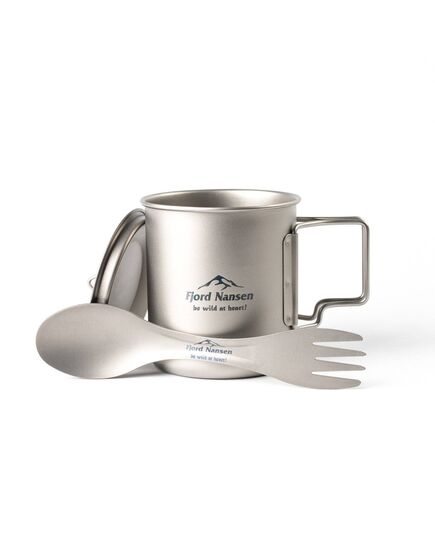 Fjord Nansen tytanowy kubek turystyczny + łyżko-widelec FN JACON TITANIUM SPORK