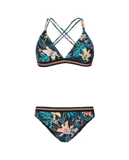 PROTEST Bikini damskie PRTANZO w kwiaty, Kolor: czarny, Rozmiar: XS
