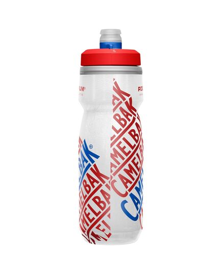 CAMELBAK bidon rowerowy butelka sportowa na wodę 620ml Podium Chill czerwony/biały, Kolor: wielokolorowy, Pojemność (ml): 620