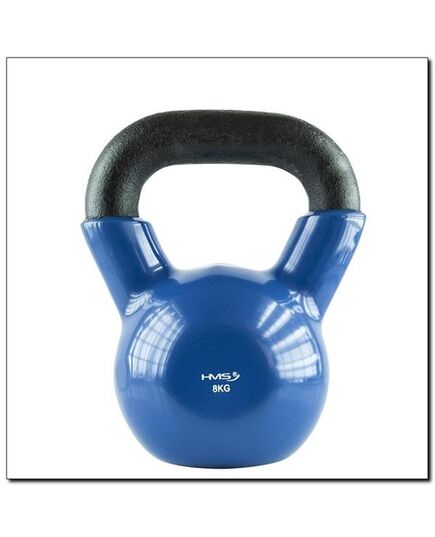 KNV08 Blue Kettlebell Żeliwny Pokryty Winylem 8kg HMS, Kolor: niebieski, Waga: 8 kg