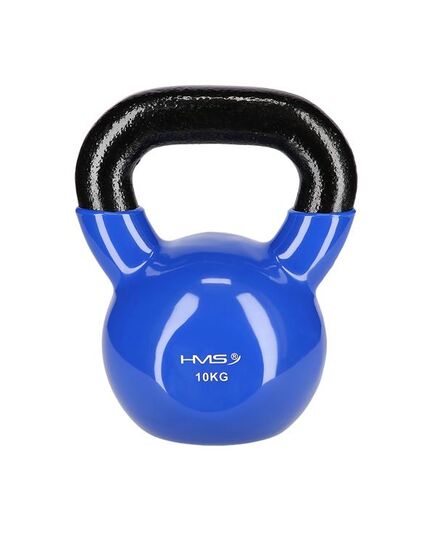 KNV10 Blue Kettlebell Żeliwny Pokryty Winylem HMS, Kolor: niebieski, Waga: 10 kg