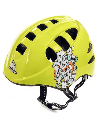 METEOR kask rowerowy dziecięcy z regulacją MA-2 Monsters żółty