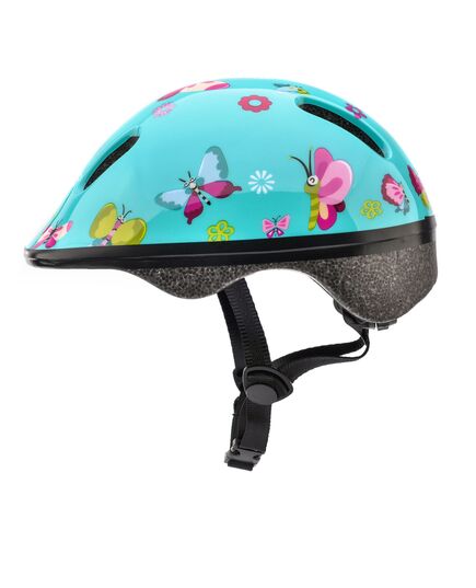 METEOR Kask Rowerowy dziecięcy KS06 motylki, Kolor: zielony, Rozmiar: 44-48