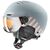 Uvex Rocket jr. Visor kask narciarski dziecięcy z wizjerem snowboard szary, Kolor: szary, Rozmiar: 54-58