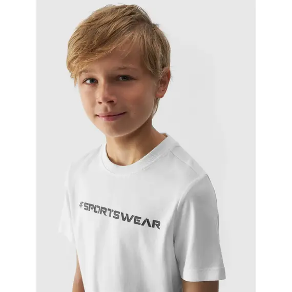 4F JUNIOR T-shirt bawełniany M1552 biały, Kolor: biały, Rozmiar: 146, 3 zdjęcie 4F JUNIOR T-shirt bawełniany M1552 biały, Kolor: biały, Rozmiar: 146, 3 zdjęcie
