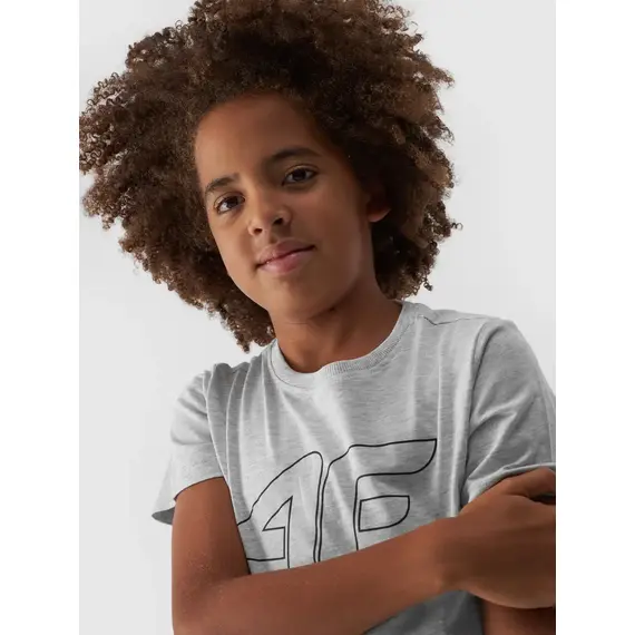 4F JUNIOR T-shirt bawełniany M1627 szary, Kolor: szary, Rozmiar: 164, 2 zdjęcie