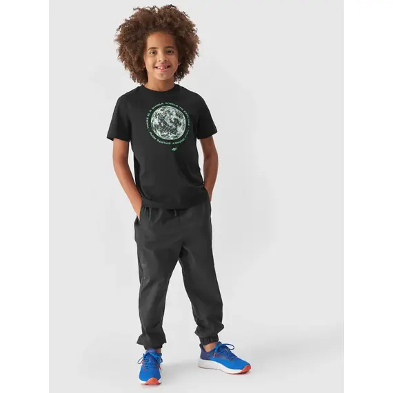 4F JUNIOR T-shirt bawełniany M1555 czarny, Kolor: czarny, Rozmiar: 158, 2 zdjęcie