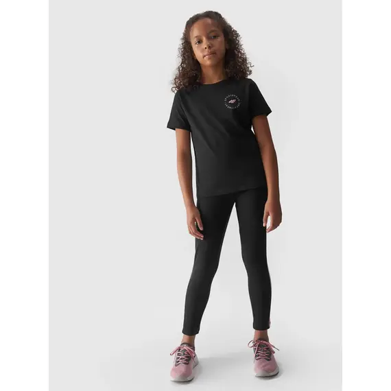 4F JUNIOR T-shirt dziewczęcy F1858 czarny, Kolor: czarny, Rozmiar: 146, 2 zdjęcie