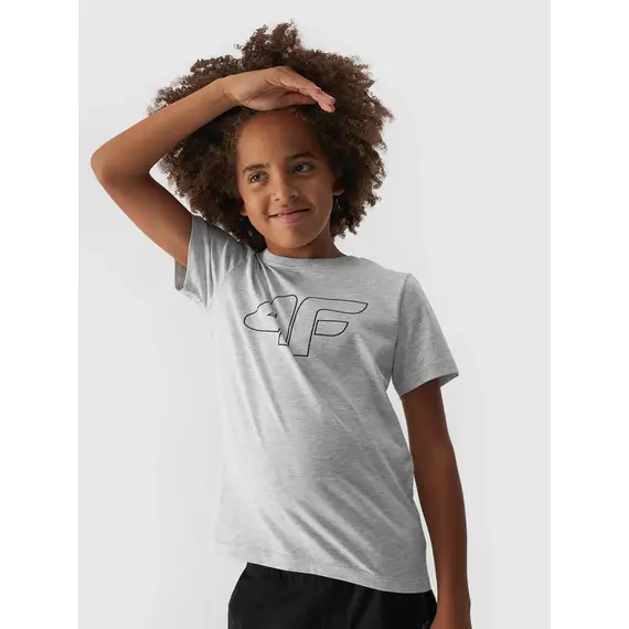 4F JUNIOR T-shirt bawełniany M1627 szary, Kolor: szary, Rozmiar: 164
