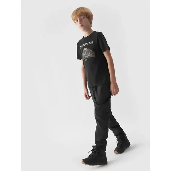 4F JUNIOR T-shirt bawełniany M1553 czarny, Kolor: czarny, Rozmiar: 152, 2 zdjęcie