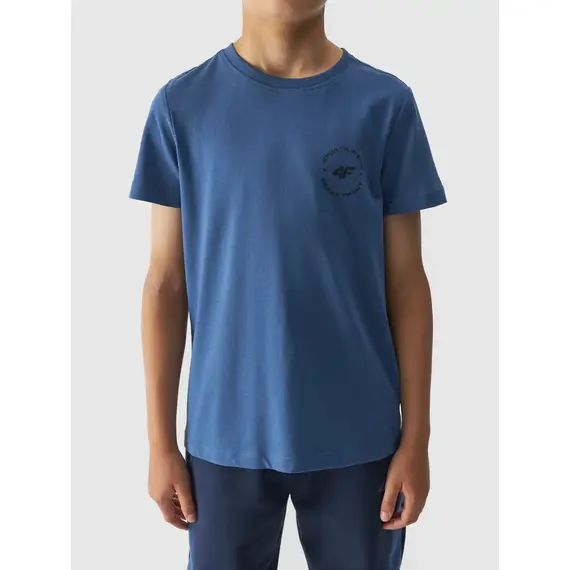 4F Koszulka dziecięca t-shirt chłopięcy na W-F bawełniany M1859 niebieski, Kolor: niebieski, Rozmiar: 164, 4 zdjęcie