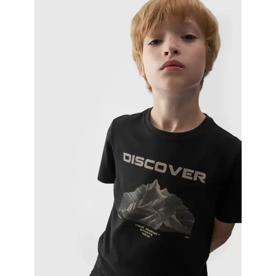 4F JUNIOR T-shirt bawełniany M1553 czarny, Kolor: czarny, Rozmiar: 152, 3 zdjęcie