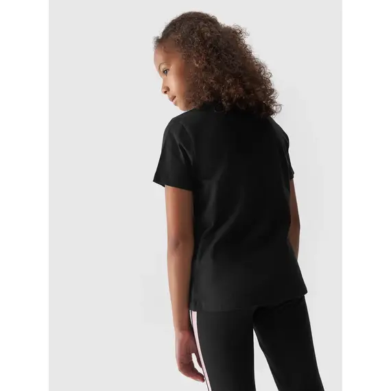 4F JUNIOR T-shirt dziewczęcy F1858 czarny, Kolor: czarny, Rozmiar: 146, 3 zdjęcie